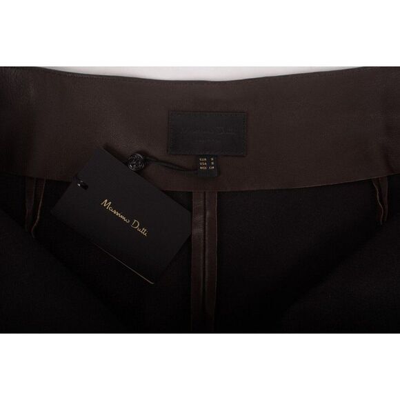 Massimo Dutti Womens Mini Skort Skirt Nappa Leather S Brown 5308/797 NWT - Picture 8 of 11
